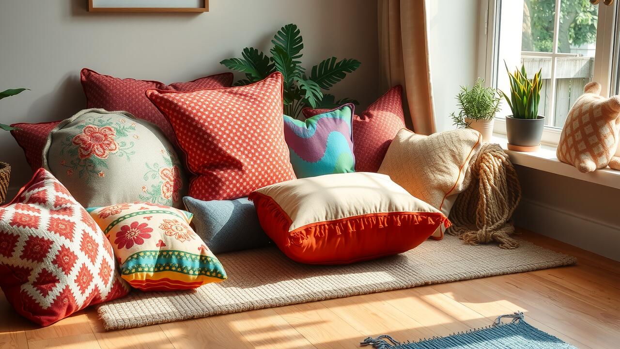 What are floor cushions filled with?